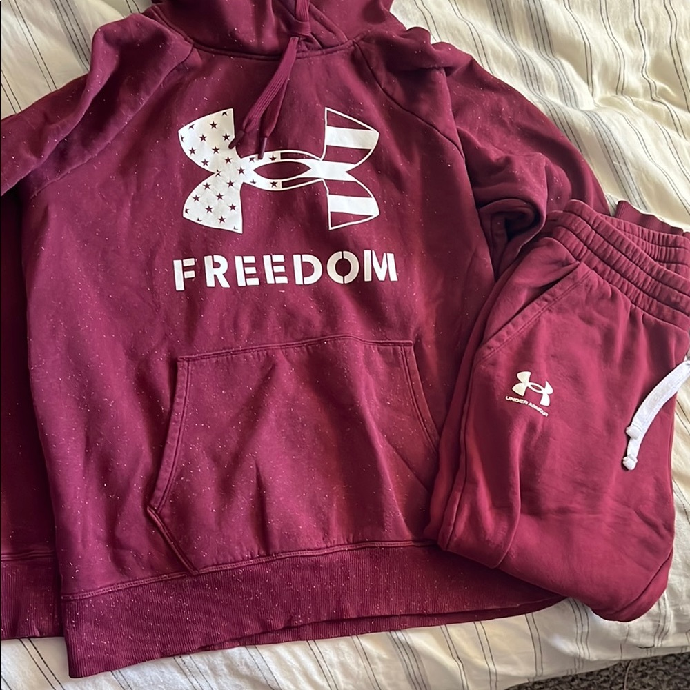 Under Armour Maroon Hoodie and Joggers Set